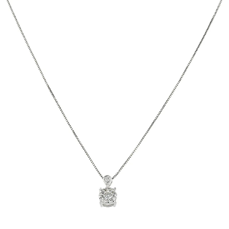 Personalized necklace with initials for a unique touch -Memoire 18K Gold Diamond Halo Pendant Necklace