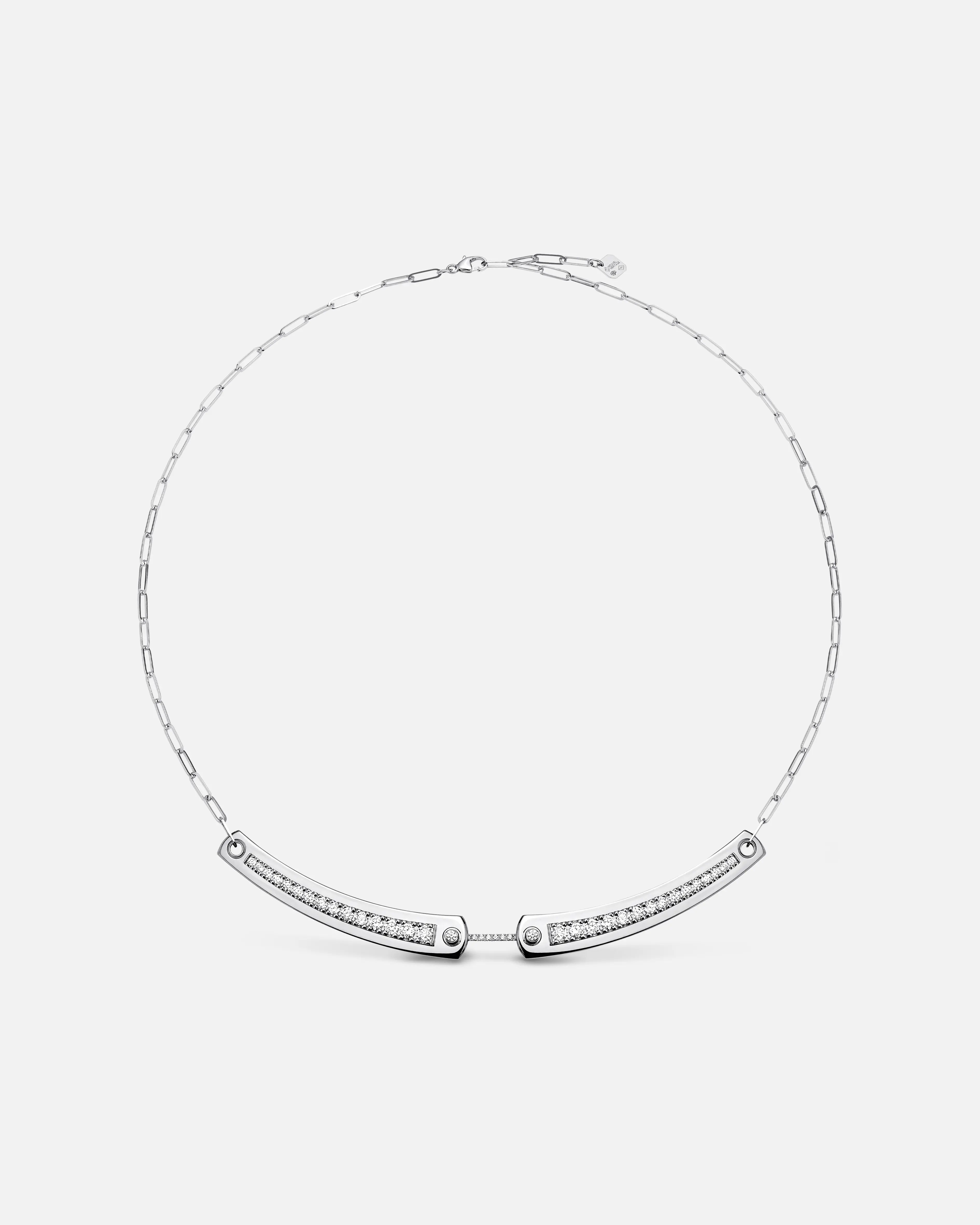 Handcrafted gemstone necklaces for a personal touch -Tuxedo Mood Necklace in White Gold