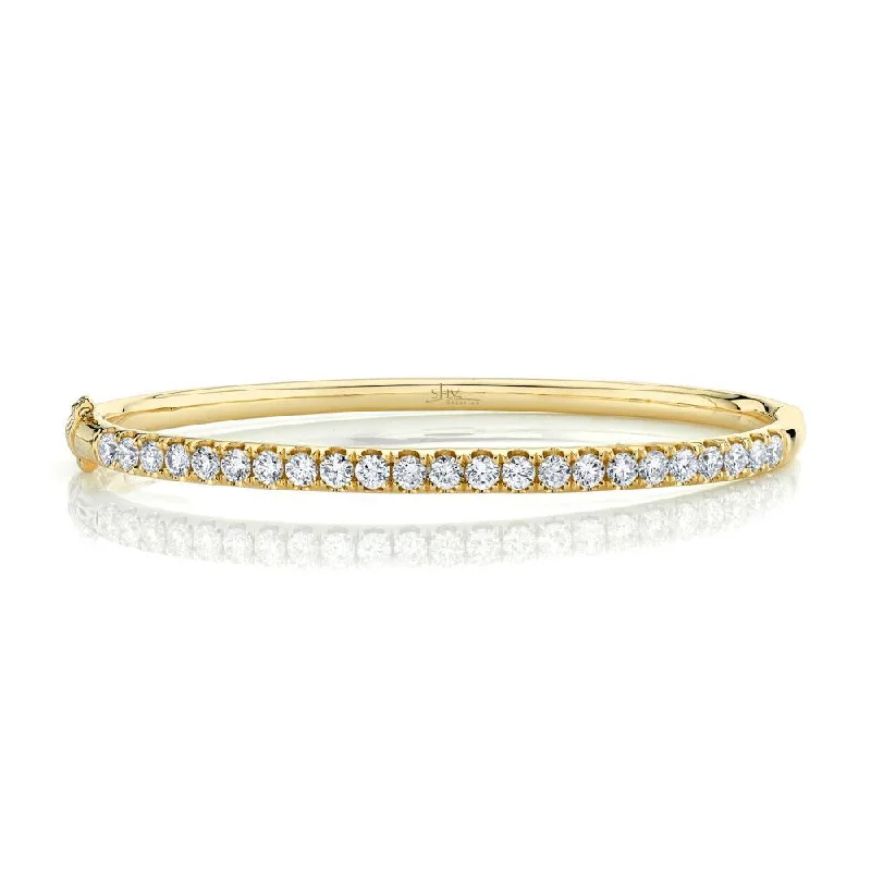 Custom stone bracelets-14K Yellow Gold Diamond Bangle