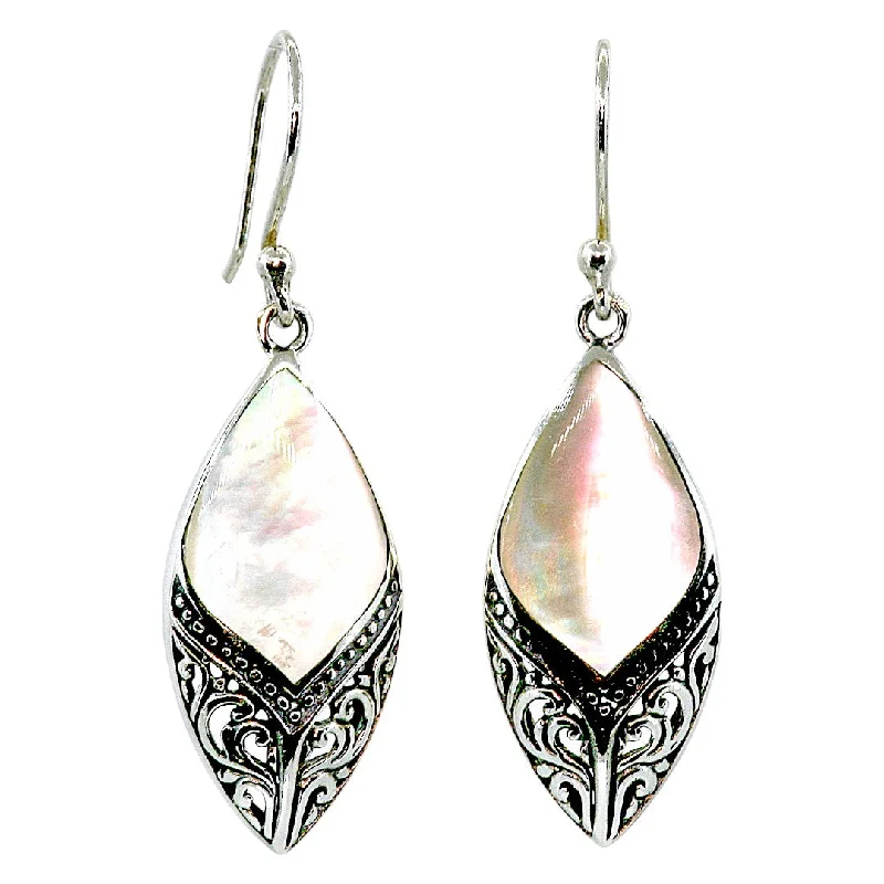 Handmade earrings with unique designs -Mother of Pearl Feminine Earrings