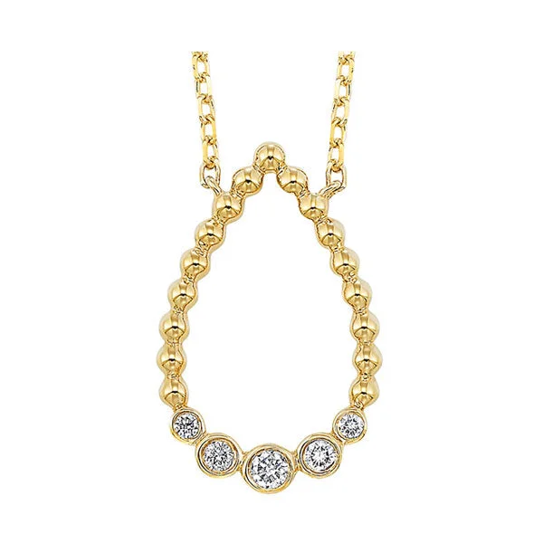 Vintage gemstone drop necklaces for retro looks -14K Yellow Gold Diamond Necklace