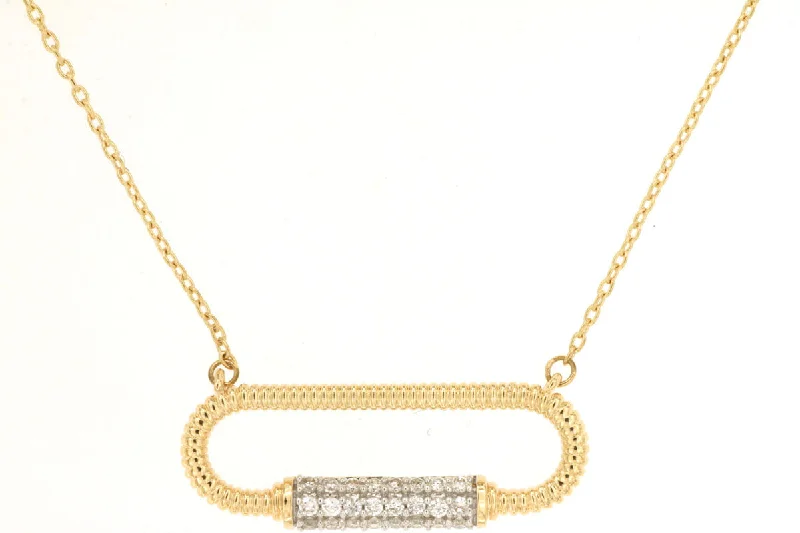 Unique pendant necklaces with creative designs -Yellow Gold Diamond Paperclip Necklace