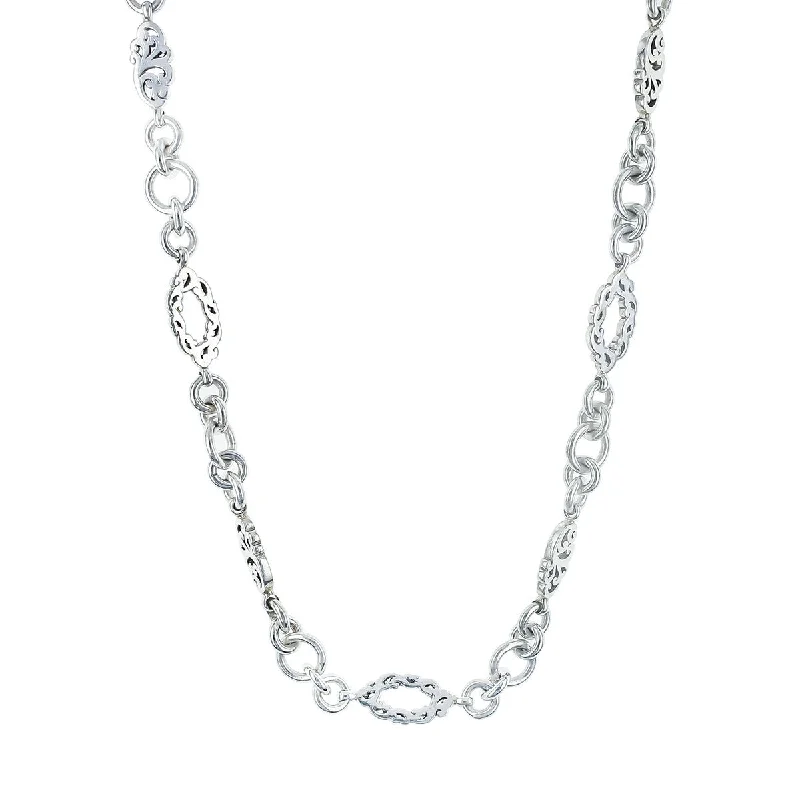 Simple choker necklaces for minimalist looks -Lois Hill 24-Inch Sterling Silver Link Necklace