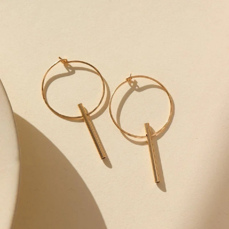 Fashionable silver earrings for casual looks -Tunnel Hoops