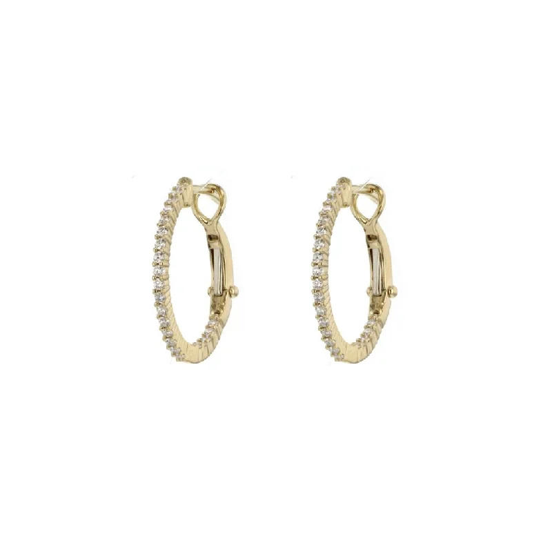 Pearl earrings for formal events -0.45 ctw Diamond Inside-Out Hoop Earrings