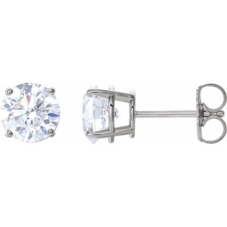 Crystal chandelier earrings for festive events -Platinum 2 CTW Natural Diamond Stud Earrings