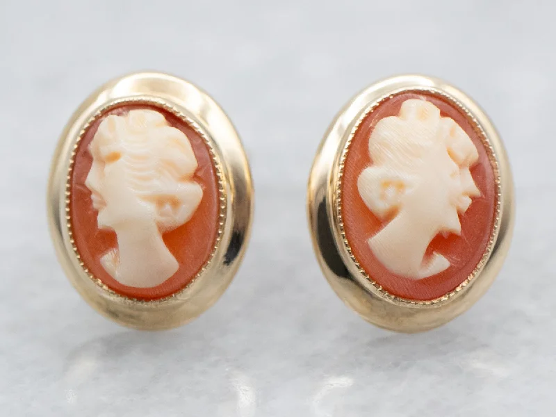 Custom-designed earrings for special events -Cameo Stud Earrings