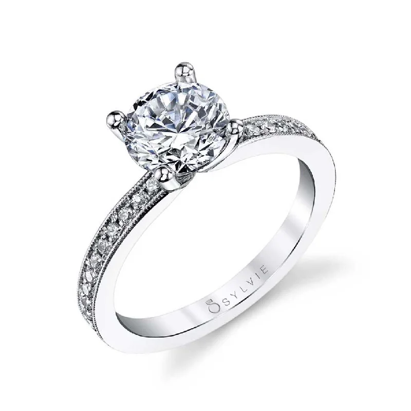 Unique birthstone rings for meaningful gifts -Sylvie Solitaire Engagement Ring S1183