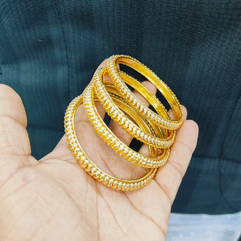 Simple silver bangles with clean lines -Pooja Bangles Gold Plated Bangles Set