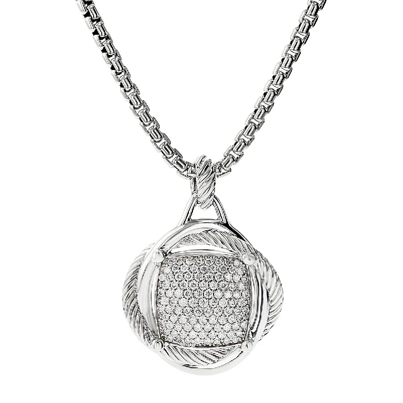 Handcrafted tribal necklaces for unique looks -David Yurman Infinity Pendant Necklace with Pave Diamonds