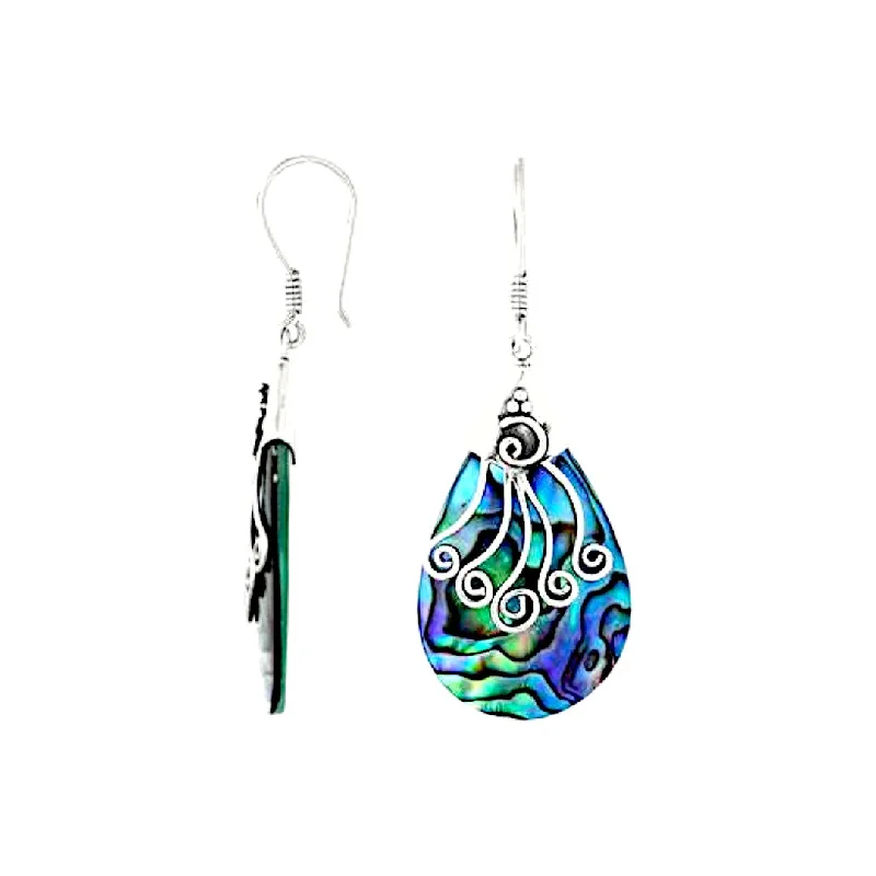 Trendy ear cuffs with gemstone embellishments -Medusa Abalone Earrings