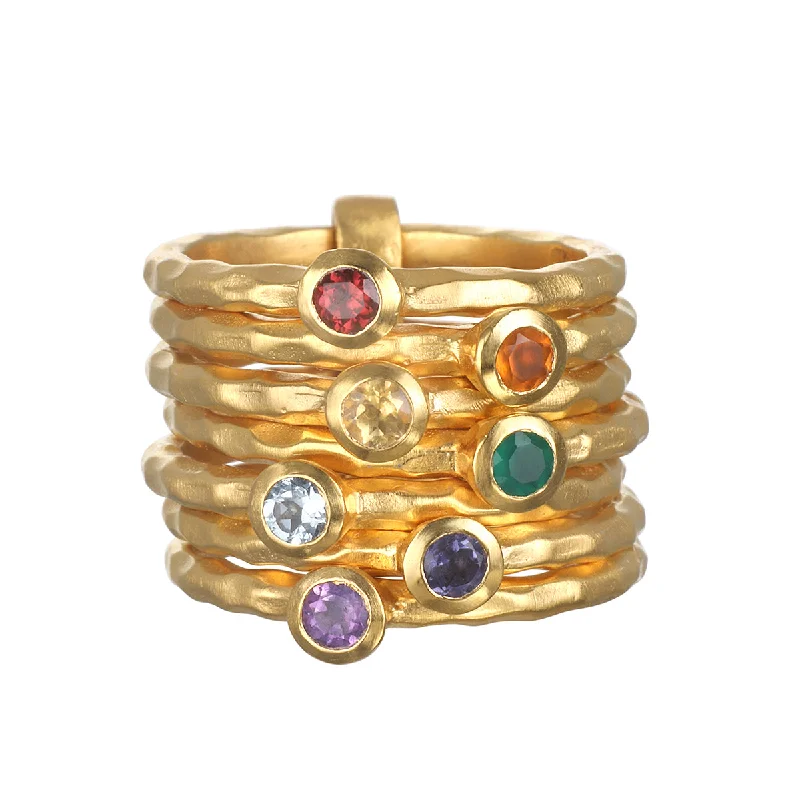 Classic pearl rings for sophisticated looks -Ebb and Flow Chakra Stacked Statement Ring