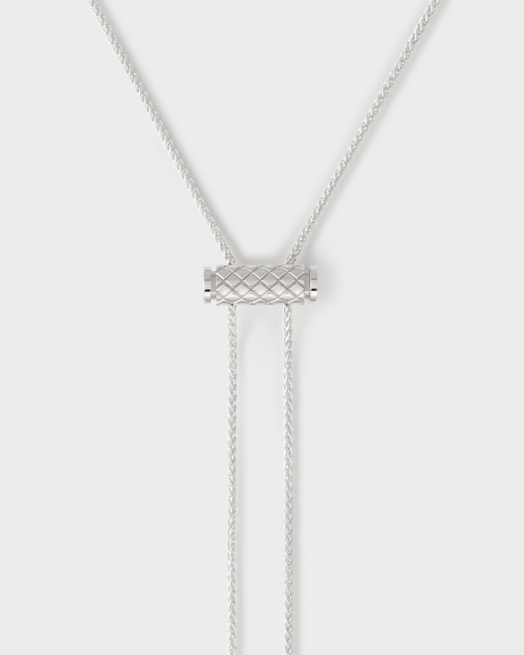 Trendy layered pearl necklaces for stylish fashion -Gold Latch Pendant on GM Chain in White Gold