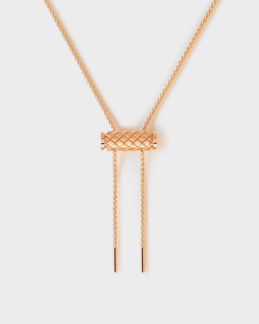 Minimalist necklaces for everyday style -Gold Latch Pendant on MM Chain in Rose Gold