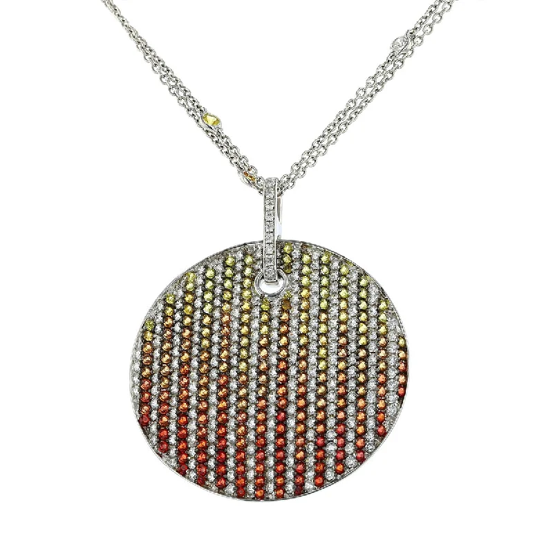 Long necklaces with gemstone pendants -Miiori Multi-color Sapphire and Diamond Pendant Necklace