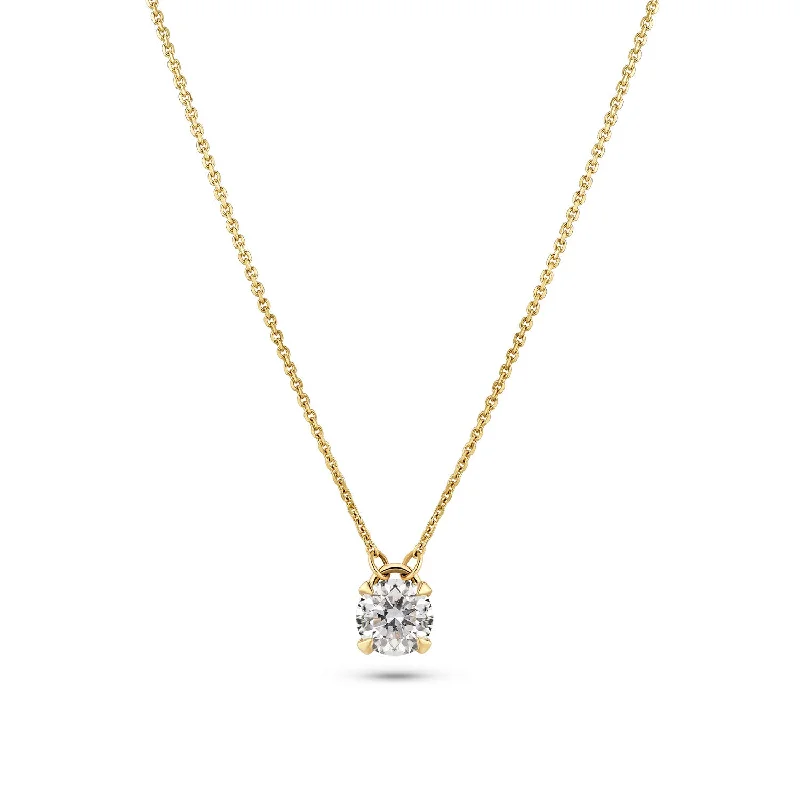 Personalized gold necklaces with initials -Solitaire necklace Venice - with lab-grown diamond