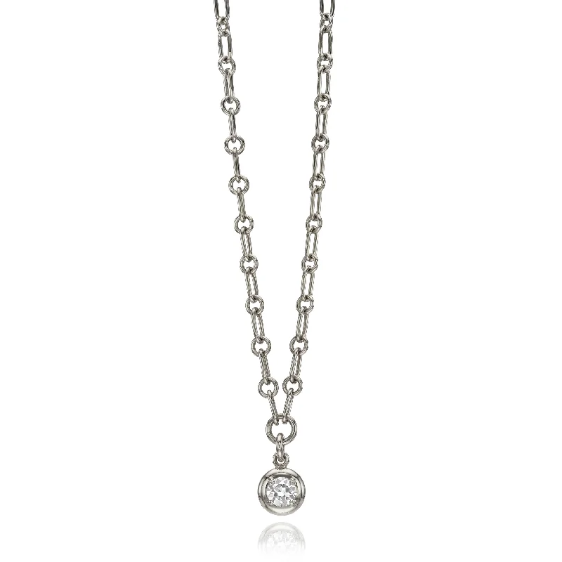 Elegant chain necklaces for effortless style -RANDI DROP NECKLACE - PLATINUM