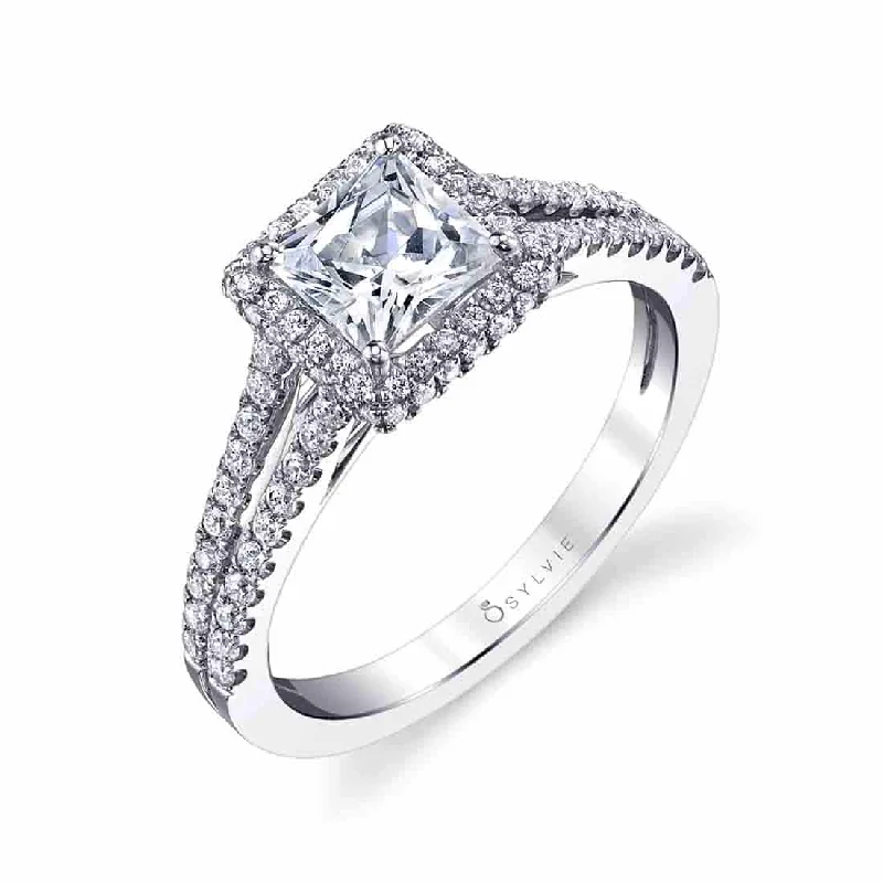 Elegant gold engagement rings for classic proposals -Sylvie Princess Cut Split Shank Engagement Ring SY175