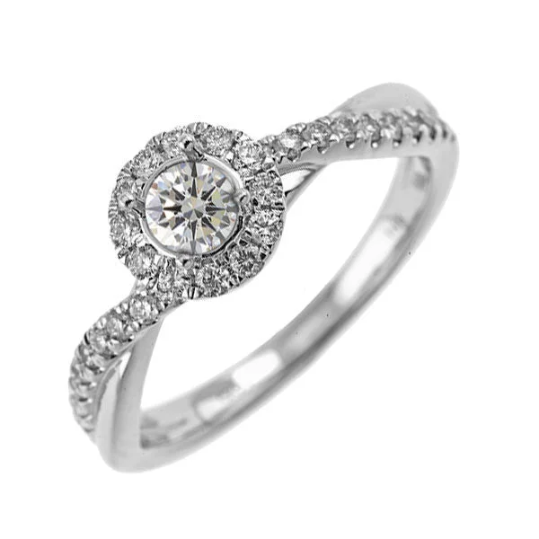 Bold statement rings with unique designs -14K White Gold Diamond Engagement Ring (2/3ctw)