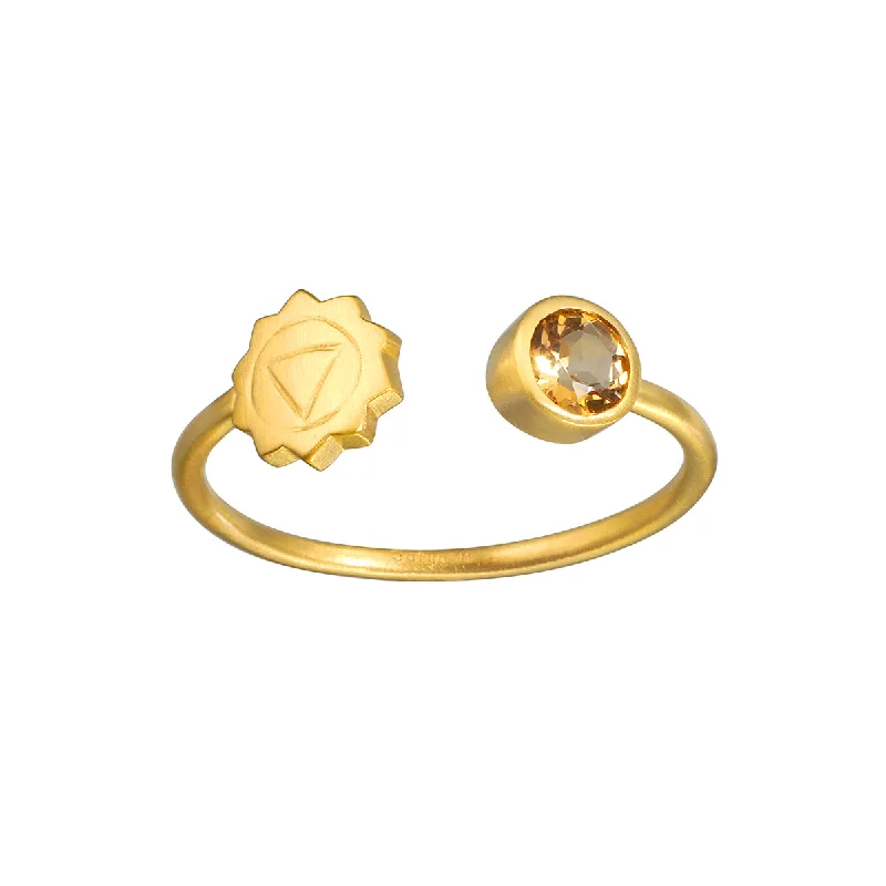 Custom rings with romantic messages for loved ones -Empowered Spirit Solar Plexus Chakra Ring