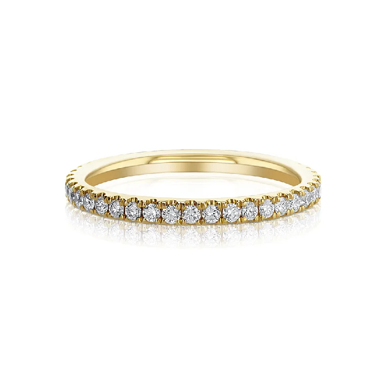 Unique wedding rings with personalized designs -0.51 Cttw Round Diamond 18K Yellow Gold Eternity Band