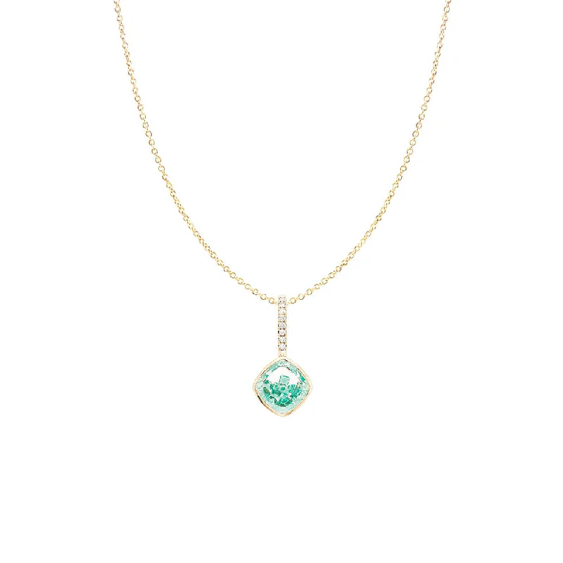 Fashionable silver and gemstone necklaces for chic looks -18 Karat Yellow Gold Naipe Emerald Charm Pendant