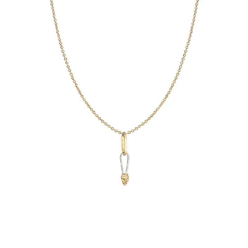 Custom-designed birthstone necklaces for special gifts -Yellow Gold and Sterling Silver Diamond Necklace