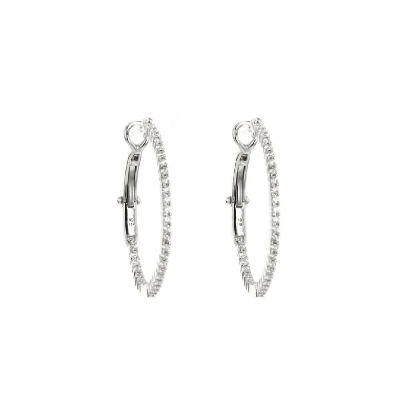 Unique gemstone earrings for luxury collections -0.75 ctw Diamond 0.90" Inside-Out Hoop Earrings