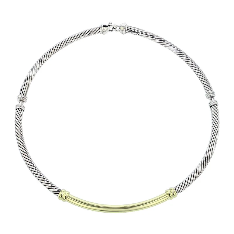 Custom silver necklaces with charms for unique flair -David Yurman Metro Cable Collar Necklace