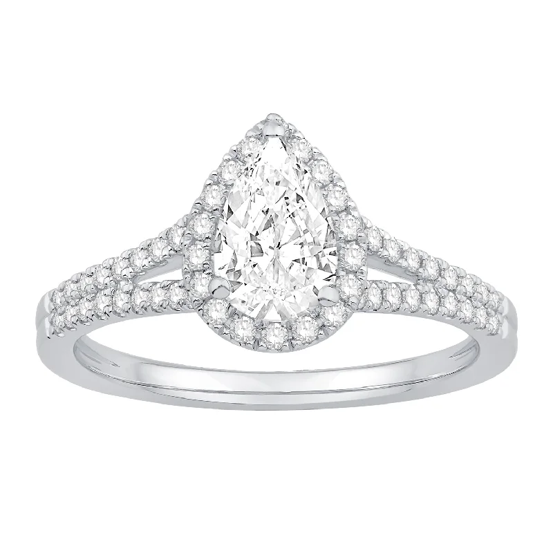 Custom-made rings for one-of-a-kind gifts -14K White Gold Diamond Engagement Ring (1.06ctw)