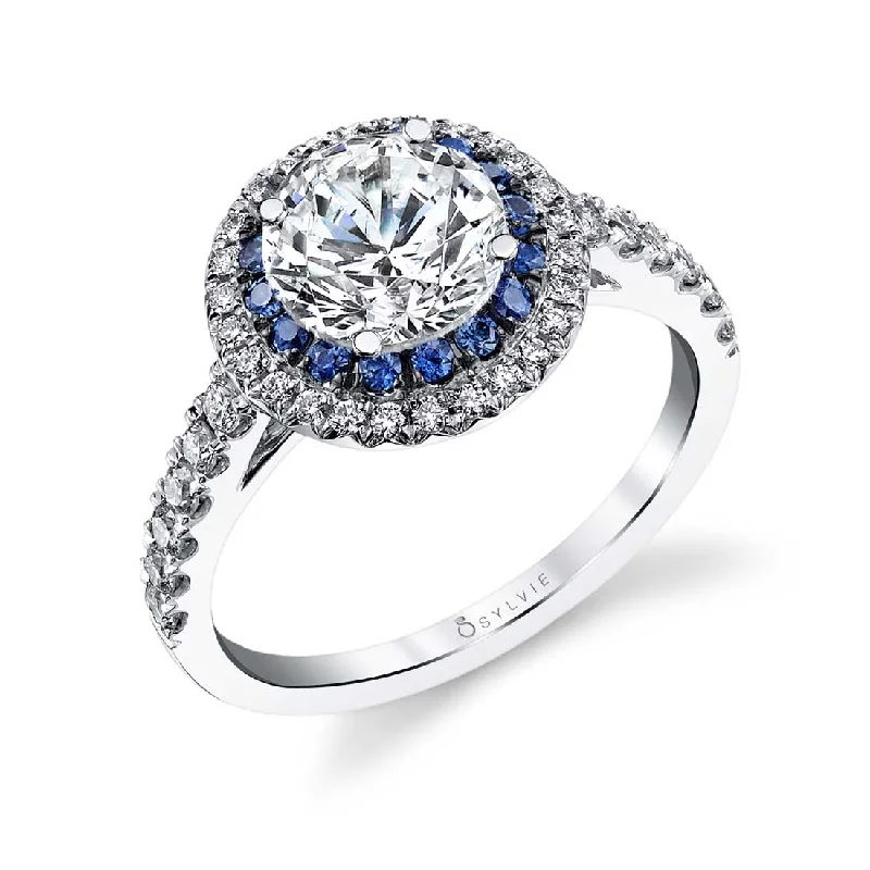 Unique handmade rings for special gifts -Sylvie Classic Double Halo Engagement Ring S4102