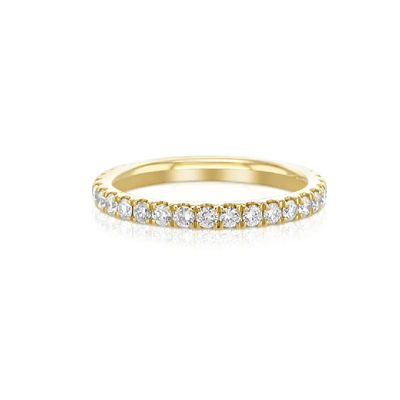 Custom zodiac rings for astrology lovers -0.82 Cttw Round Diamond 18K Yellow Gold Eternity Band