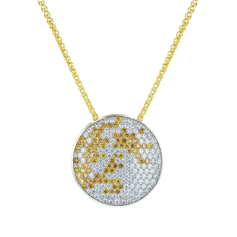 Custom engravable necklaces for personal gifts -Lunar Landscape Diamond Pendant Necklace