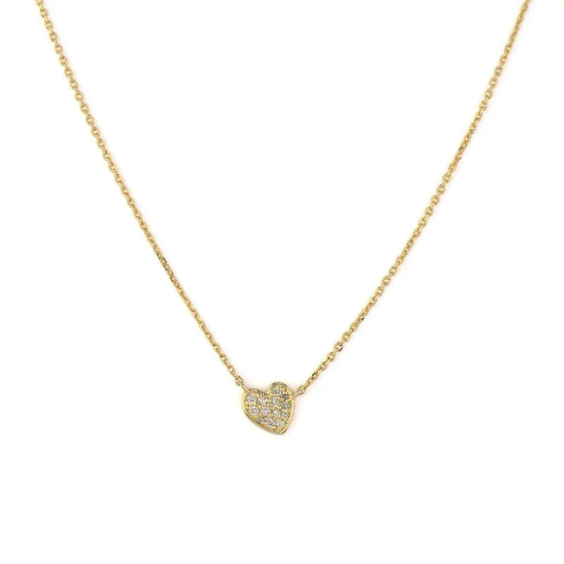 Luxury pearl necklaces for sophisticated style -Pave Heart Necklace