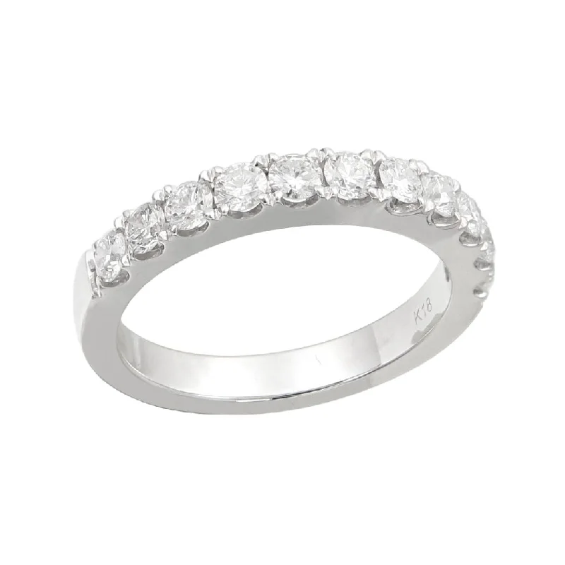 Trendy adjustable rings for versatility -0.63 Cttw Round Diamond 18K White Gold Wedding Band