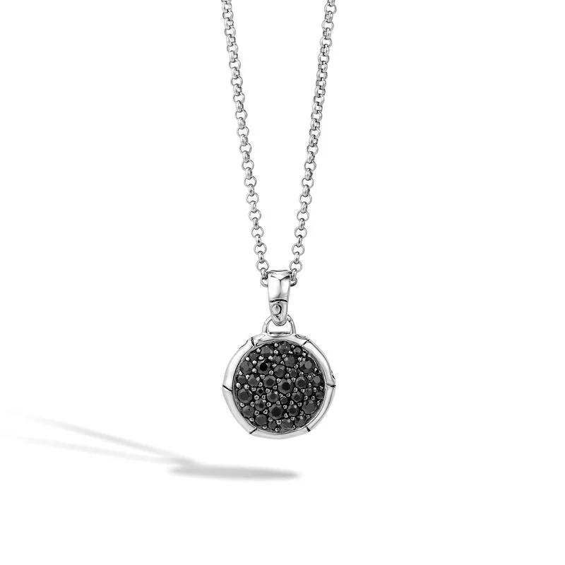 Elegant gemstone necklaces for upscale fashion -John Hardy Pendant Necklace with Black Sapphire NBS54381BLS