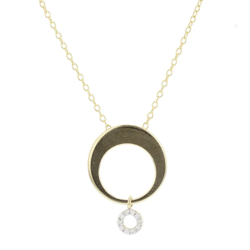 Simple silver charm necklaces for everyday wear -Crescent Loop Necklace