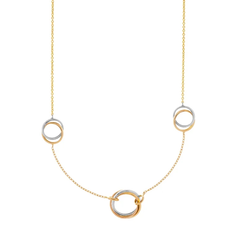 Luxury diamond necklaces for high-end fashion -Interlocking Circles Chain Necklace, 18 Karat Gold