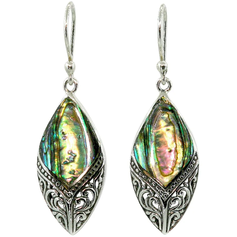 Colorful gemstone earrings for a fun touch -Arabesque Abalone Earrings