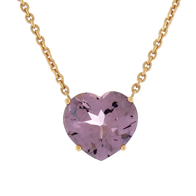 Custom gemstone necklaces for special occasions -Heart Shaped Purple Spinel Pendant Necklace