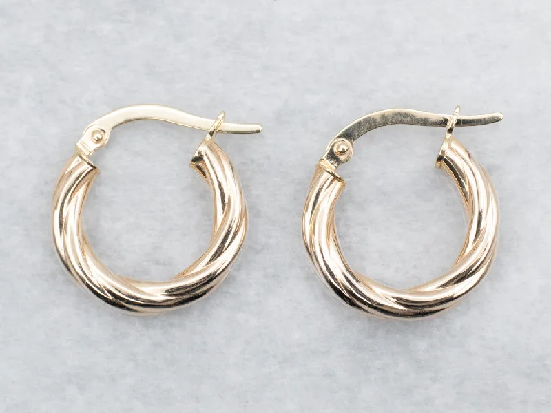 Vintage-inspired earrings for retro looks -Twisted Hoop Earrings