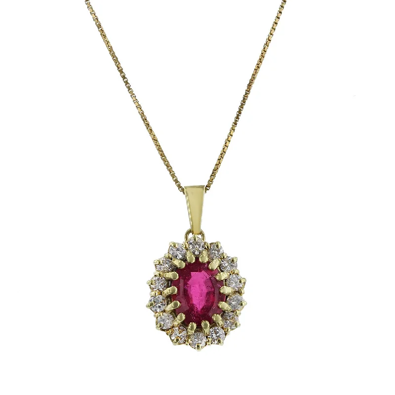 Custom animal pendant necklaces for nature lovers -Pink Tourmaline and Diamond Halo Pendant Necklace