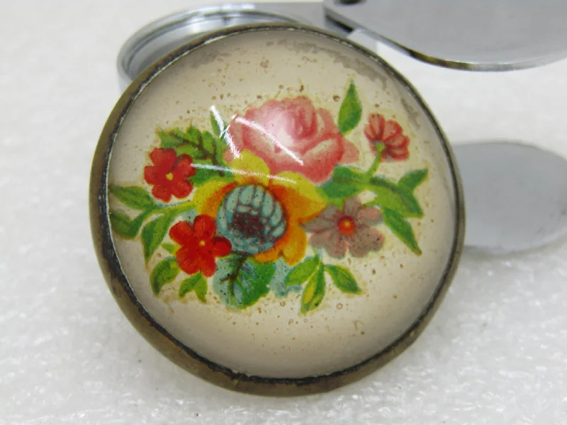 Designer fashion brooch-Vintage Floral Bridle Button/Rosette Brooch, 1.5" Across, Early 1900's