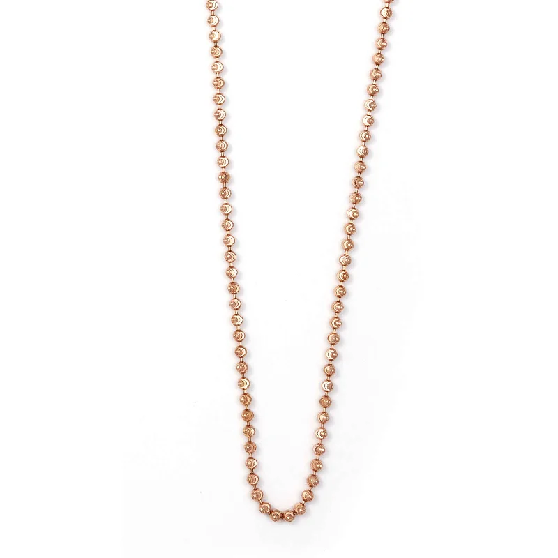 Custom letter necklaces for a personalized touch -Moon Cut Bead Necklace, Sterling with 18K Rose Gold Plating