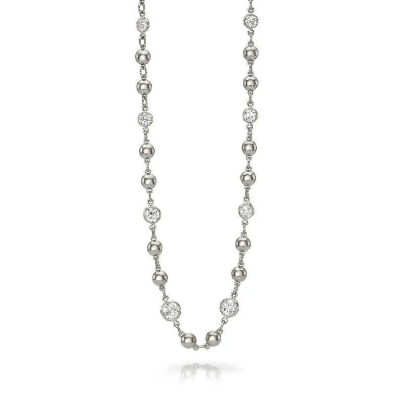 Diamond necklaces for special occasions -MIRELLA WITH DIAMONDS - PLATINUM