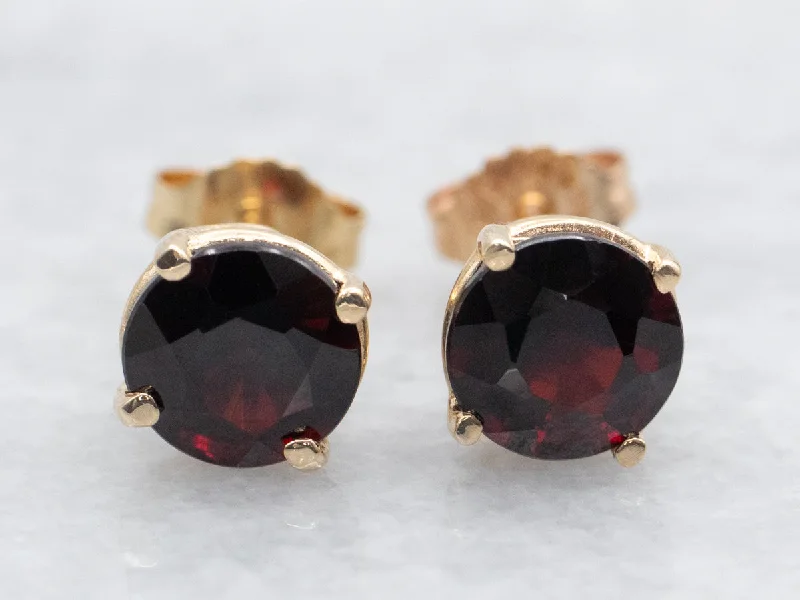 Stylish ear jackets for modern fashion -Garnet Stud Earrings