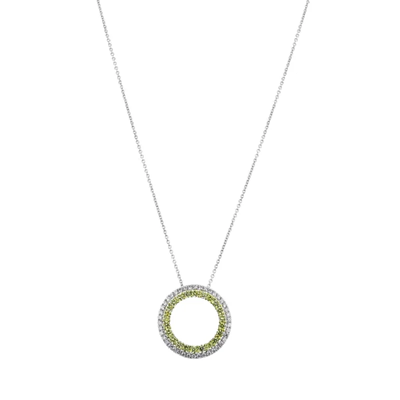 Simple chain necklaces for everyday use -Diamond Circle Pendant Necklace