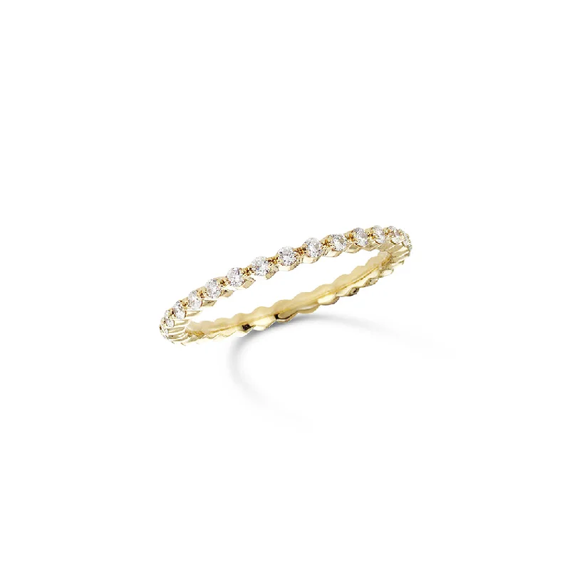 Fashionable rings with geometric patterns -0.38 CT Round Diamond Eternity 14K Yellow Gold Band