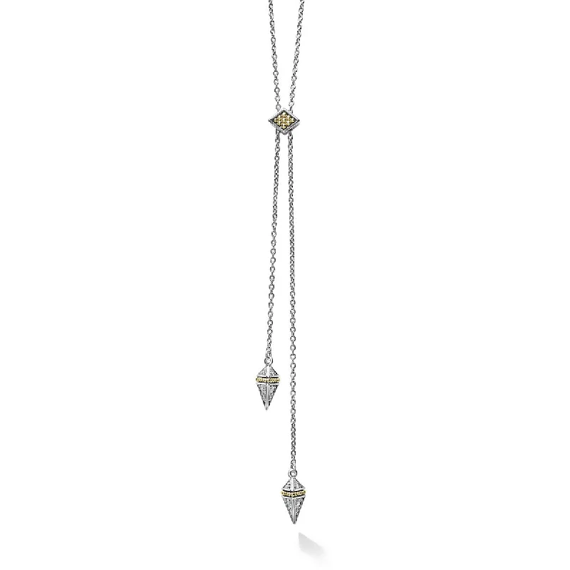 Vintage gemstone necklaces for retro style -Lariat Diamond Necklace