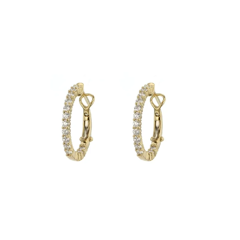 Simple stud earrings for minimalist fashion -1.00 ctw Diamond 0.60" Inside-Out Hoop Earrings